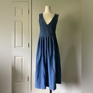 Vintage pinafore denim dress jumper Authentic sportswear Forenza M